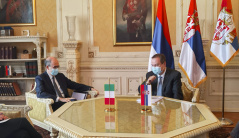 10 May 2021 National Assembly Speaker Ivica Dacic receives Italian Ambassador to Serbia Carlo Lo Cascio